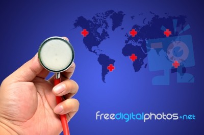 Stethoscope Save The World Stock Image