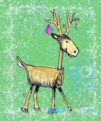 Stick Holiday Deer Stock Image