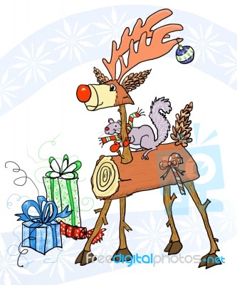 Stick Holiday Reindeer Stock Image