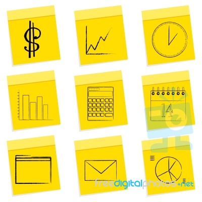 Stick Note Of Business Icon Stock Image