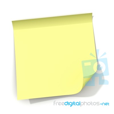 Sticky Note With Curly Corner Stock Photo