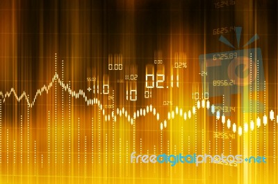 Stock Market Graph And Bar Chart Stock Image