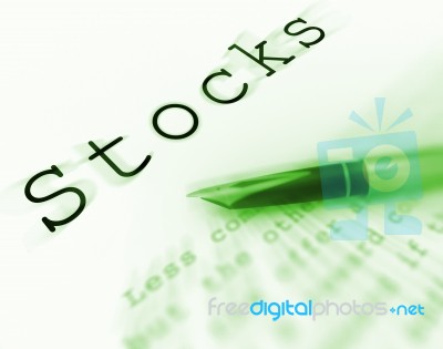 Stocks Word Displays Investing In Company And Shares Stock Image Stocks Word Displays Investing In Company And Shares Stock Image