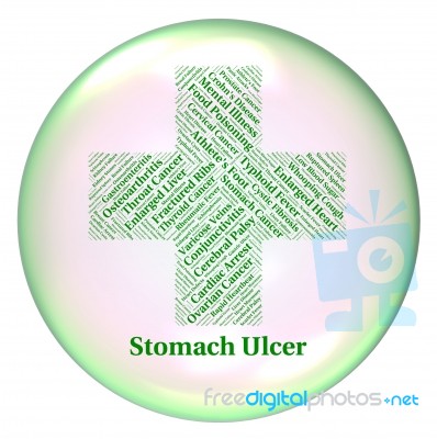 Stomach Ulcer Represents Poor Health And Abscess Stock Image