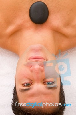 Stone Chest Of A Young Man Stock Photo