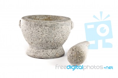 Stone Mortar And Pestle Stock Photo