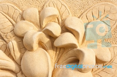 Stone Plumeria Craft Art Design For Spa Stock Photo