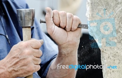 Stone Sculptor Stock Photo