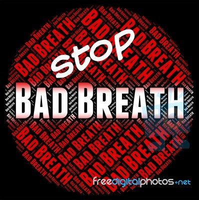 Stop Bad Breath Indicates Warning Sign And Breathe Stock Image