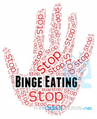 Stop Binge Eating Represents Finish Off And Abundant Stock Image