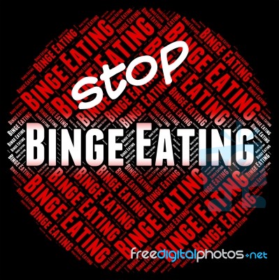 Stop Binge Eating Represents Finish Off And Ate Stock Image