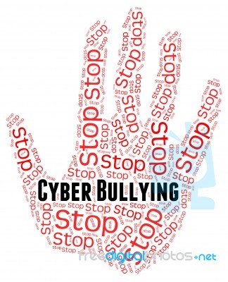 Stop Cyber Bullying Means World Wide Web And Torment Stock Image