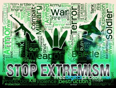 Stop Extremism Shows Preventing Activism And Fanaticism Stock Image