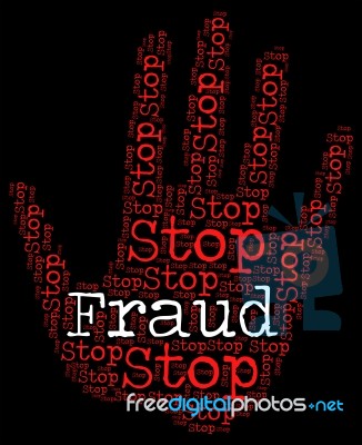 Stop Fraud Means Warning Sign And Con Stock Image