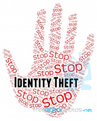 Stop Identity Theft Shows Hold Up And Prohibited Stock Image