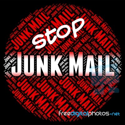 Stop Junk Mail Represents Warning Sign And Control Stock Image