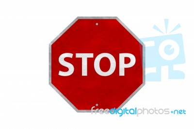 Stop Label Signage Stock Image