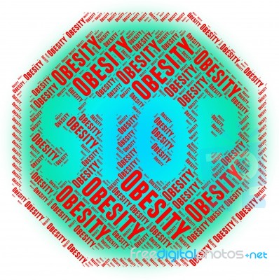 Stop Obesity Represents Chunky Portliness And Caution Stock Image