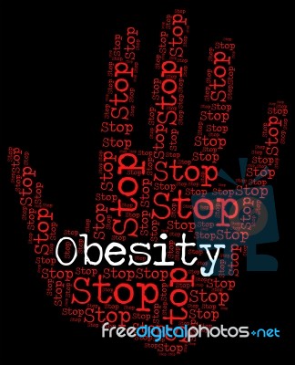 Stop Obesity Shows Chunky Portliness And Chubbiness Stock Image