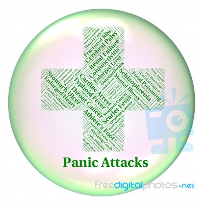 Stop Panic Represents Poor Health And Affliction Stock Image