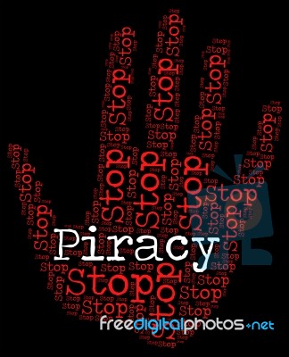 Stop Piracy Shows No Intellectual And Forbidden Stock Image