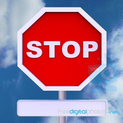 Stop Sign With Blank Copyspace For Message Stock Image