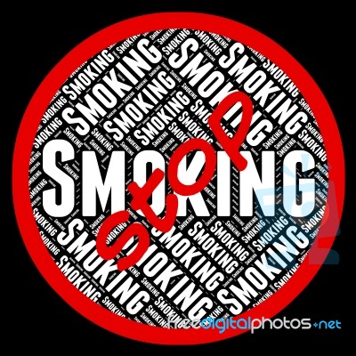 Stop Smoking Represents Lung Cancer And Cigarettes Stock Image