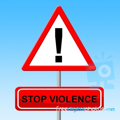 Stop Violence Means Brutishness. Violent And Brute Stock Image