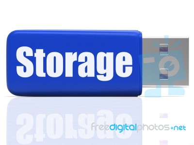 Storage Pen Drive Shows Data Backup Or Warehousing Stock Image