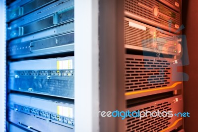 Storage Servers In Data Room Domestic Room Stock Photo