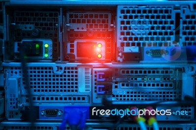 Storage Servers In Data Room Domestic Room Stock Photo