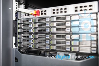 Storage Servers In Data Room Domestic Room Stock Photo