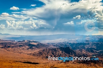 Storm Approaching Mountains Near Las Vegas Stock Photo