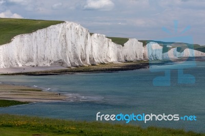 Storm Brewing Over The Seven Sisters Stock Photo