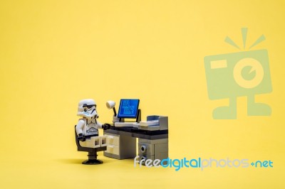 Stormtrooper At His Workplace Stock Photo