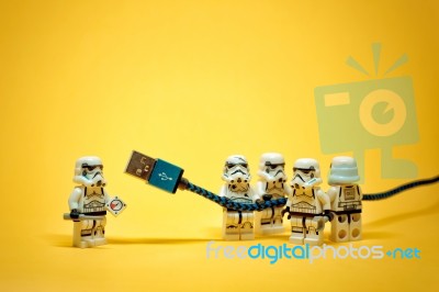 Stormtroopers With Usb Cable Stock Photo