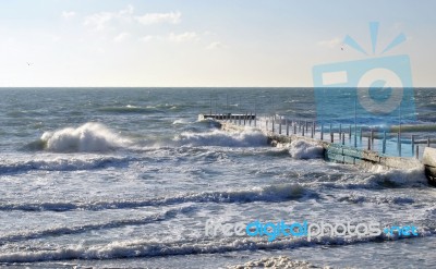 Stormy Weather On A Sea Stock Photo