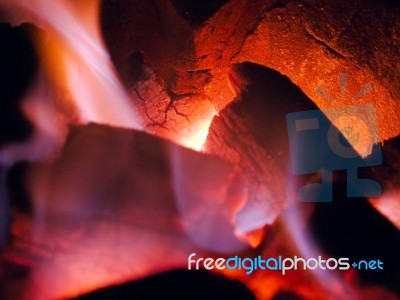 Stove Fire Stock Photo