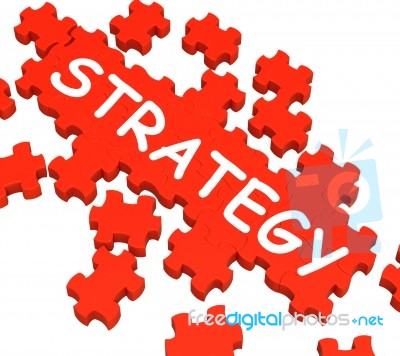 Strategy Puzzle Showing Plans And Tactics Stock Image