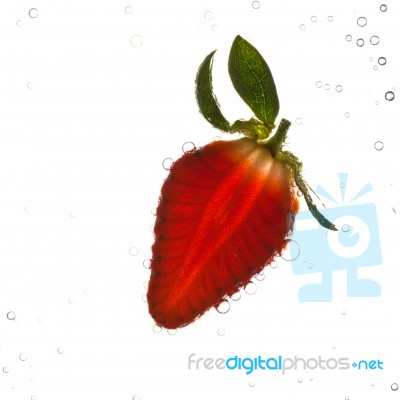 Strawberry And Bubbles Stock Photo