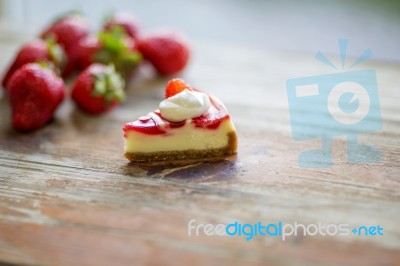 Strawberry Cheesecake Stock Photo