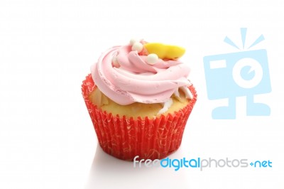Strawberry Cup Cake  Stock Photo