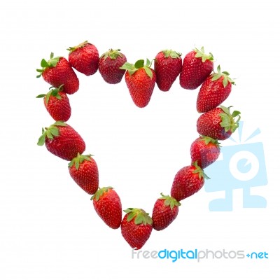 Strawberry Heart Stock Photo