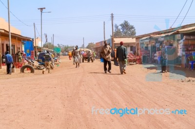 Street In Marsabit, Kenya Stock Photo