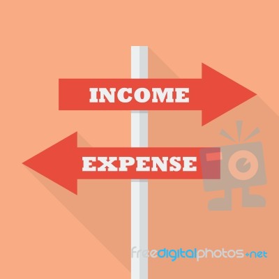 Street Sign With Words Income And Expense Stock Image