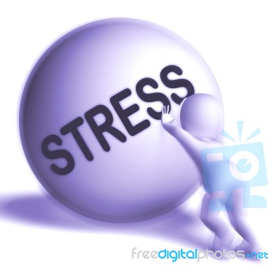 Stress Uphill Sphere Shows Tension And Pressure Stock Image