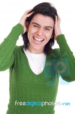 Stressed Casual Woman Stock Photo Stressed Casual Woman Stock Photo