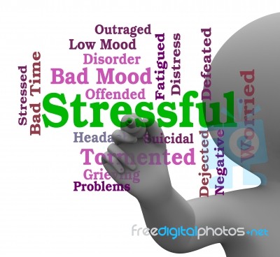 Stressful Word Means Pressure Overload 3d Rendering Stock Image