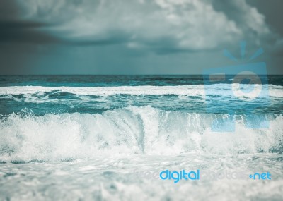 Strong Wave In The Sea Stock Photo