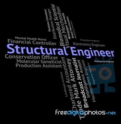 Structural Engineer Indicating Jobs Words And Mechanics Stock Image